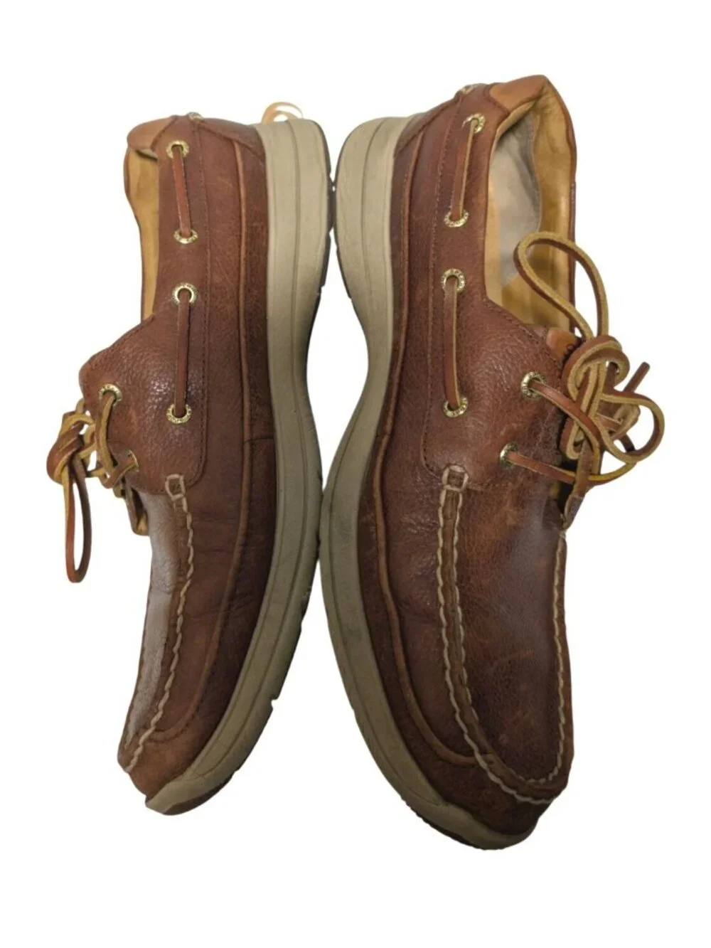 Sperry Gold Cup Authentic Original Boat Shoes Mens 11 Brown Leather 2-Eye Preppy